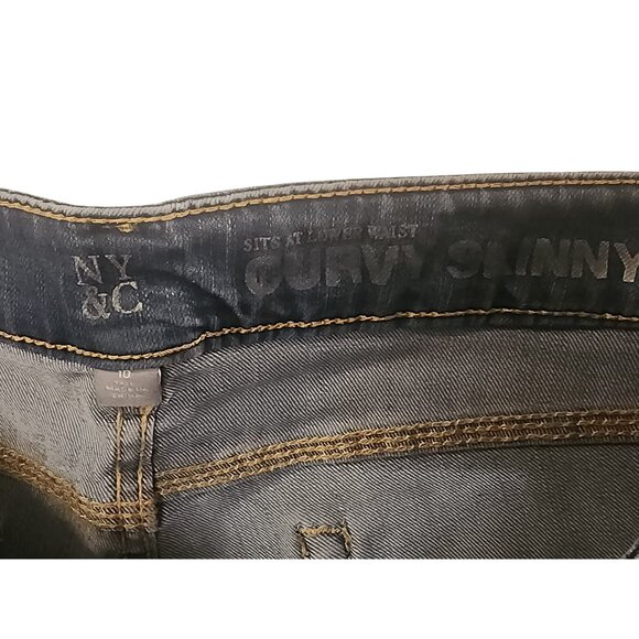 NY & Co Curvy Skinny Jeans Size 10 Medium Wash Denim - Picture 4 of 7